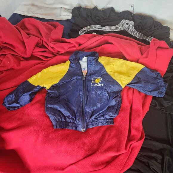 NBA Stuff Jump Ball Ball Hawk Retro Indiana Pacers Windbreaker by Mighty-Mac 18M - Picture 1 of 16